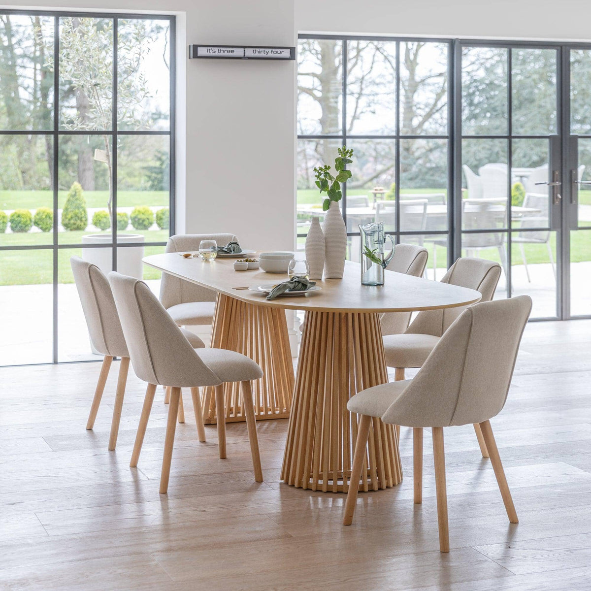 Freya Sand Dining Chairs - Set of 2 - Whitewash Oak Legs