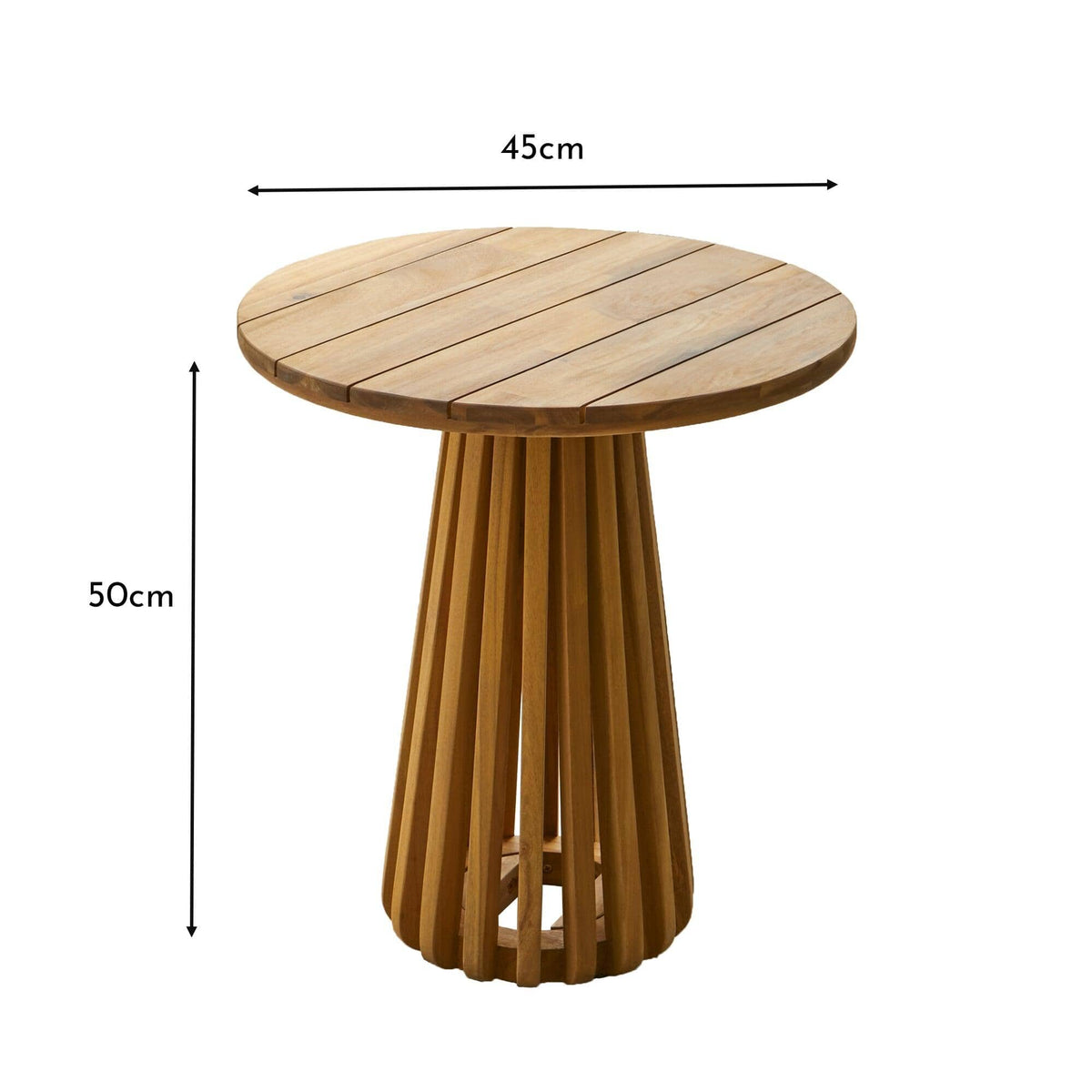 Willow Wooden Garden Side Table - 45cm