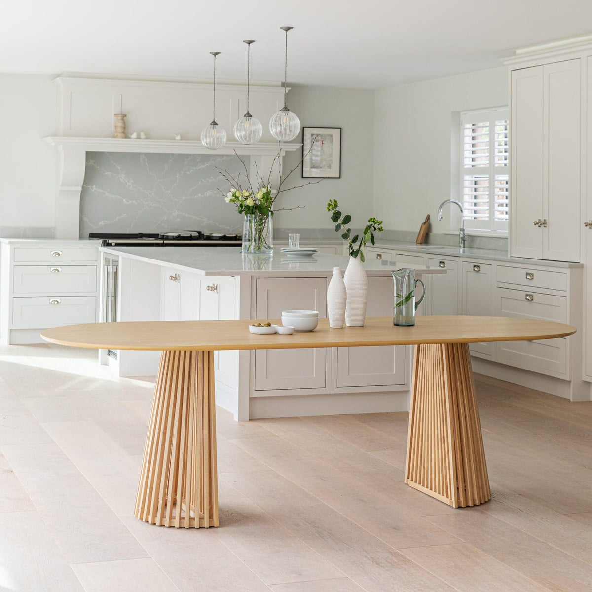 Willow Pale Oak  Oval Dining Table