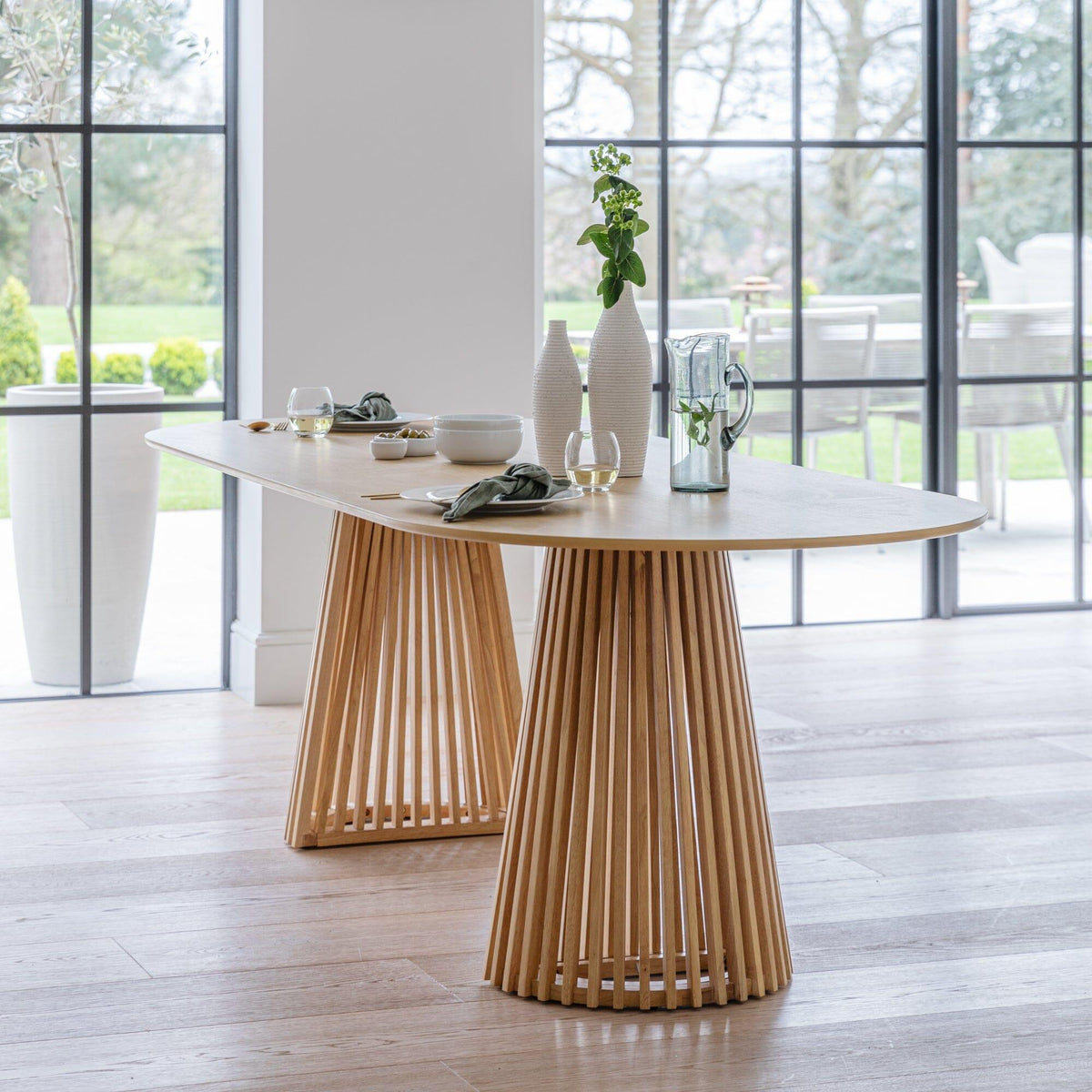 Willow Pale Oak  Oval Dining Table