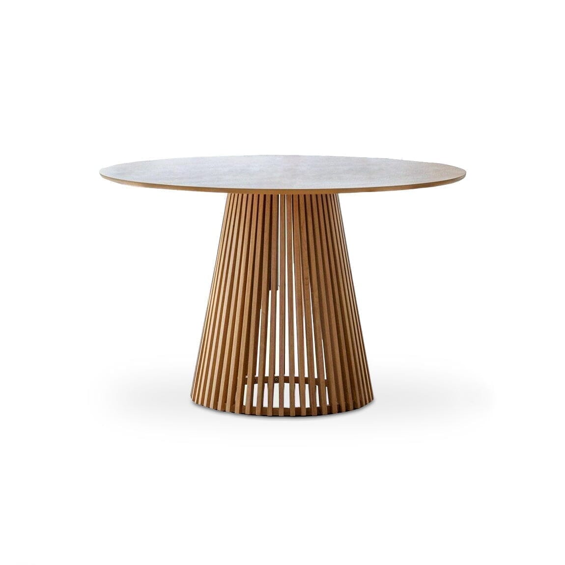 Willow 6 Seater Round Wooden Garden Dining Set with 6 Cove Rope Dining Chairs
