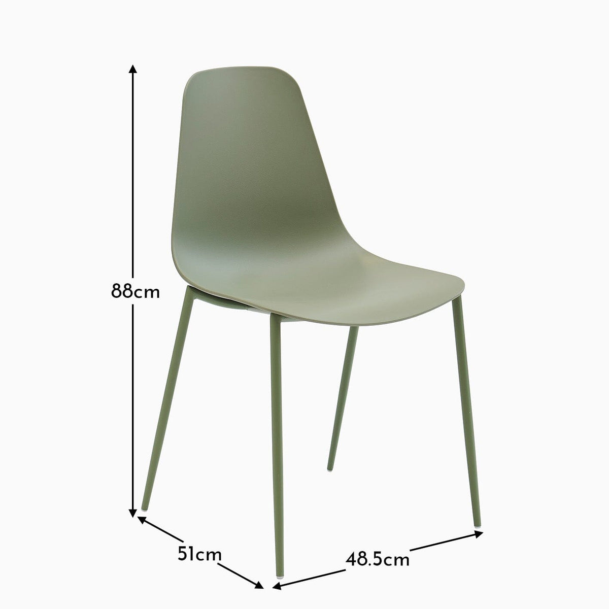 Outlet - Wren Olive Green Dining Chairs - Set of 2