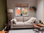Emily 3 Seater Sofa - Sand with Pale Oak Legs - Image 6
