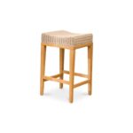 Reid Linen Grey Backless Bar Stools - Set of 2 - Whitewash Mindi Wood Legs - Image 6