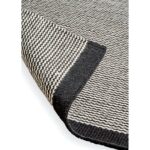Outlet - Cotham Black & Natural Striped Wool with Cotton Rug - 160 x 230cm - Image 4