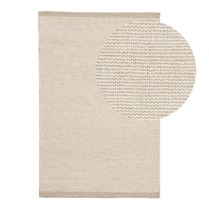 Cotham Clay & Natural Striped Wool with Cotton Rug - 160 x 230cm