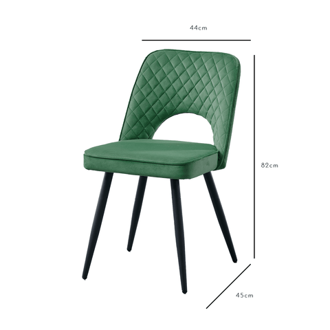 Outlet - Hope Dining Chair - Set of 2 - Dark Green 1 18 Outlet - Hope Dining Chair - Set of 2 - Dark Green