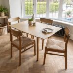 Charlie Oak Dining Table Set  - Extendable - 4 Seater - Faye Woven Oak Dining Chairs