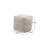 Atcham Wool & Cotton Ottoman Stool - Black/Natural - Image 11