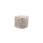 Outlet - Atcham Black/Natural Wool & Cotton Ottoman Stool - 45cm X 45cm - Image 6