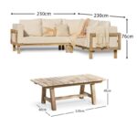 Akira 6 Seater Wooden Garden Corner Sofa with Shiro Coffee Table - Image 12