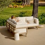 Akira 6 Seater Wooden Garden Corner Sofa with Shiro Coffee Table - Image 7