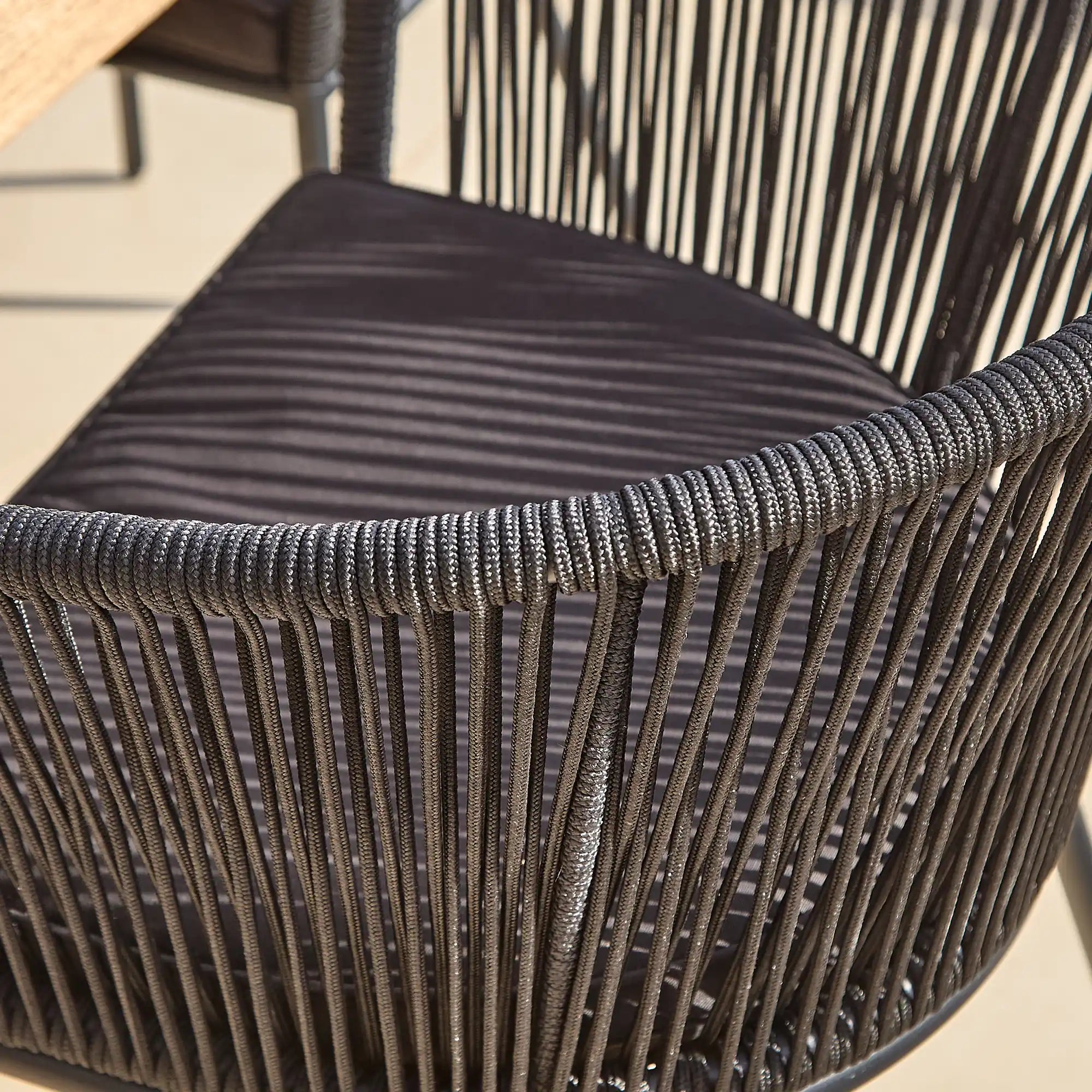 Hali 4 Seater Outdoor Dining Set with Hali Black Chairs - 175cm - Image 9