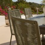 Amelia 6 Seater Dove Grey Concrete Garden Dining Set with Ryder Khaki Chairs - Image 6