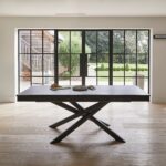 Amelia Black Extending Dining Table Set - 6 Seater - Marilyn Burgundy Red Dining Chairs - Black Legs - Image 5