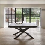 Amelia Black Extendable Dining Table Set - 6 Seater - Freya Fern Green Dining Chairs - Black Legs - Image 6