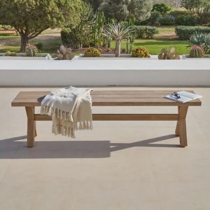 Charlotte Wooden Garden Bench - Whitewash Acacia