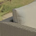 Aria 6 Seater Rattan Corner Sofa Garden Set with Raised Dining Coffee Table - Grey - Image 3