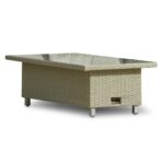 Aria 6 Seater Rattan Corner Sofa Garden Set with Raised Dining Coffee Table - Grey - Image 13