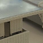 Aria 6 Seater Rattan Corner Sofa Garden Set with Raised Dining Coffee Table - Grey - Image 11