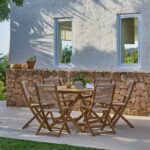 Ashby 4 Seater Wooden Round Garden Dining Set with 4 Cove Rope Chairs   - 130cm - Image 10