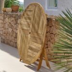 Ashby 4 Seater Round Wooden Garden Dining Set - 100cm - Image 7