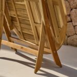 Ashby 6 Seater Wooden Round Garden Dining Set with 6 Cove Rope Chairs & Cream LED Parasol  - 130cm - Image 12