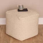 Atcham Wool & Cotton Ottoman Stool - Clay/Natural