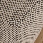 Outlet - Atcham Black/Natural Wool & Cotton Ottoman Stool - 45cm X 45cm - Image 4