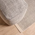 Atcham Wool & Cotton Ottoman Stool - Black/Natural - Image 2