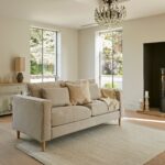 Emily 2 Seater Sofa - Soft Beige with Pale Oak Legs - Image 2