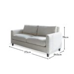 Outlet - Ava 2 Seater Sofa - Light Beige Boucle with Black Oak Legs - Image 9
