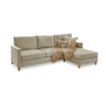 Ava Large Chaise Corner Sofa - Right Hand - Sand with Pale Oak Legs - Image 6