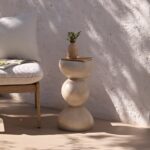 Alder Small Concrete Garden Side Table - Sand