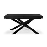 Amelia Black Extendable Dining Table Set - 6 Seater - Freya Fern Green Dining Chairs - Black Legs - Image 12