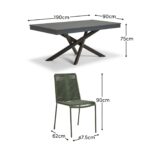 Amelia 6 Seater Dove Grey Concrete Garden Dining Set with Ryder Khaki Chairs - Image 15