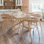 Amelia Whitewash Extendable Dining Table Set - 6 Seater - Ella Pale Oak Armchairs
