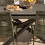 Amelia 6 Seater Dove Grey Concrete Garden Dining Set with Ryder Khaki Chairs - Image 5