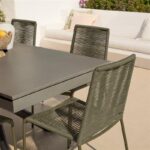Amelia 6 Seater Dove Grey Concrete Garden Dining Set with Ryder Khaki Chairs - Image 4