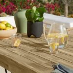 Amelia White Acacia Wood Garden Dining Table - Black Metal Legs - Image 4