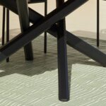 Amelia White Acacia Wood Garden Dining Table - Black Metal Legs - Image 7
