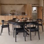 Amelia Black Oak Oval Extending Dining Table Set - 6 Seater - Carter Black Oak Dining Armchairs
