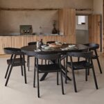 Amelia Black Oak Oval Extending Dining Table Set - 6 Seater - Ella Black Oak Carver Chairs