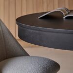 Amelia Black Oak Oval Extending Dining Table Set - 6 Seater - Freya Oat Boucle Dining Chairs- Black Oak Legs - Image 7