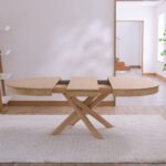 Amelia Extendable Whitewash Oval Dining Table Set - 4 Seater - Tilly String Dining Chairs - Whitewash Oak Legs - Image 6