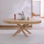 Amelia Extendable Whitewash Oval Dining Table Set - 4 Seater - Tilly String Dining Chairs - Whitewash Oak Legs - Image 3