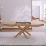 Amelia Whitewash Oval Extending Dining Table Set - 4 Seater - Freya Sand Dining Chairs - Whitewash Oak Legs - Image 5