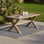 Charlotte 6 Seater Wooden Garden Dining Set with Benches - Image 5
