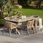 Charlotte 6 Seater Wooden Garden Dining Set with 6 Nala Sand Chairs