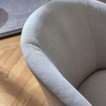 Archer Office Swivel Chair - Soft Beige with Black legs - Image 7